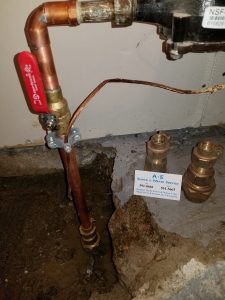 Repaired Lead Main Water Line & New Ball Valve
